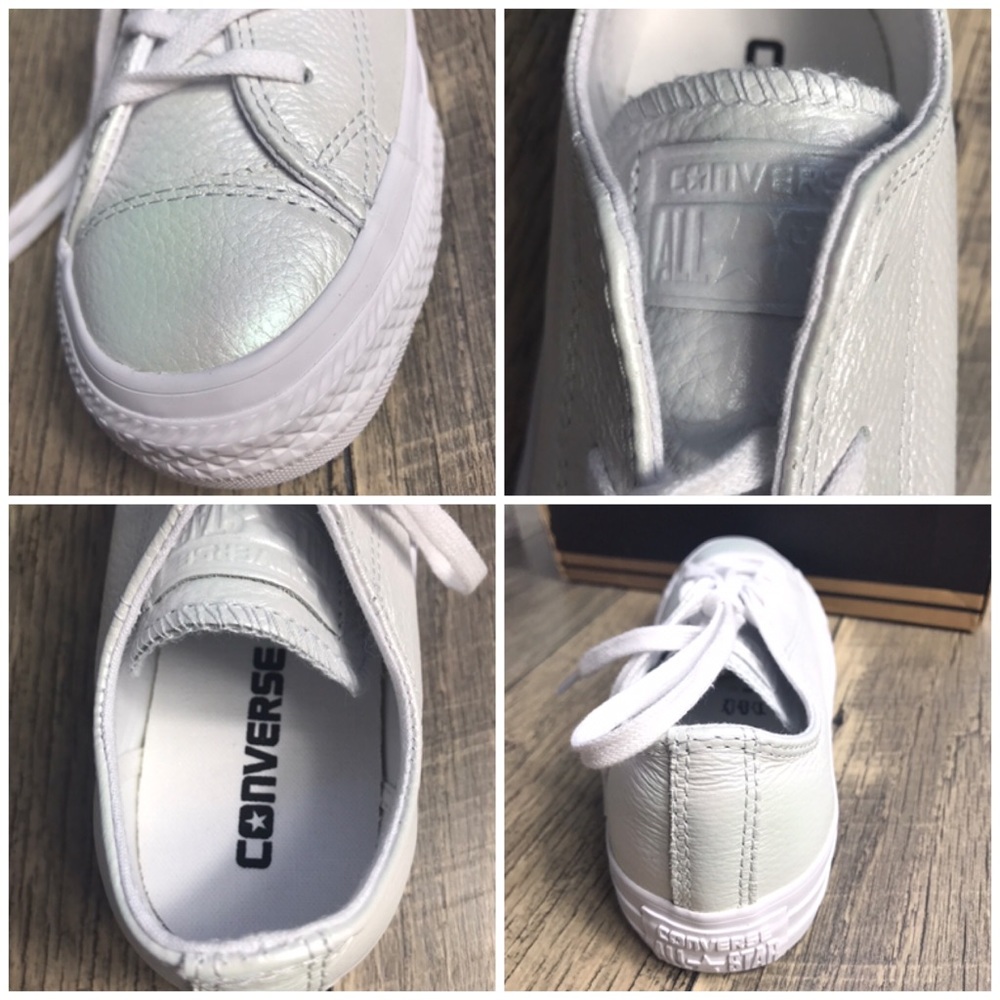 NWT Converse Ctas OX White White Pearls W AUTHENTI - Picture 7 of 8